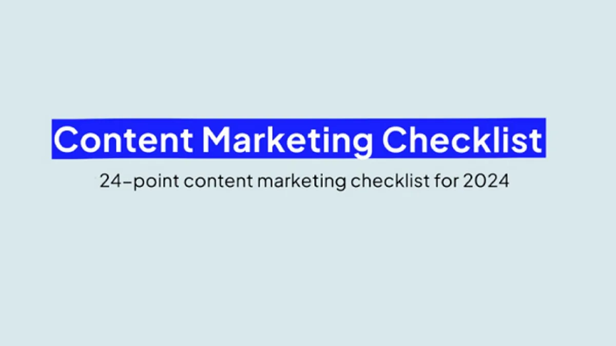 Content checklist 2024