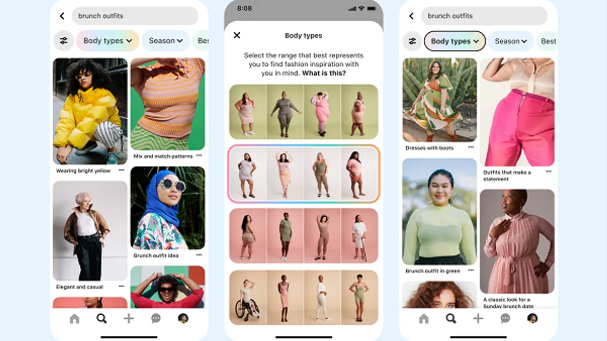 Pinterest body type search filters